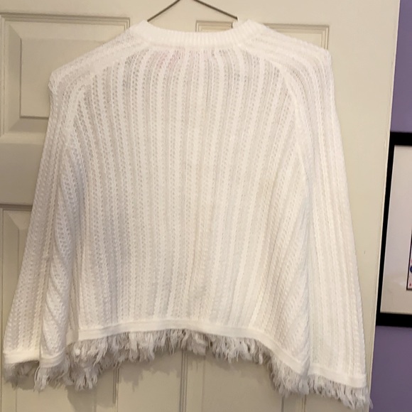 White Knitted Sweater Poncho - Picture 2 of 3